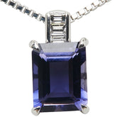 Pt900 プラチナ Pt850 プラチナ アイオライト2.03ct ダイヤ0.07ct ペンダントネックレス レディース 【中古】